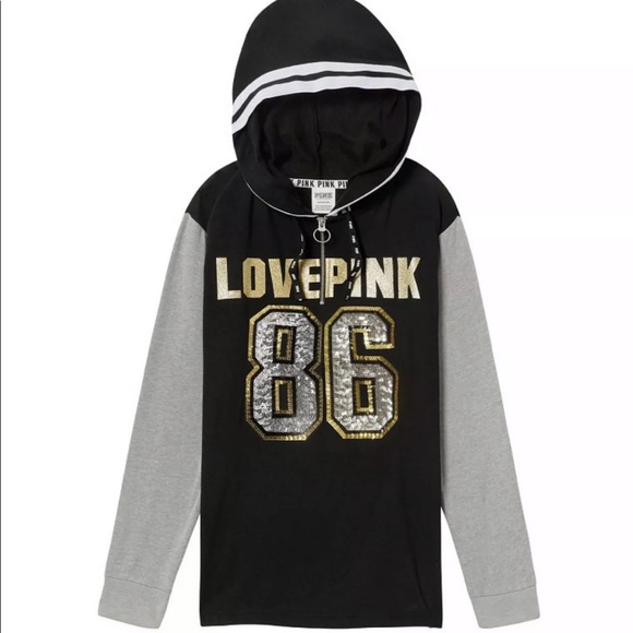 VS PINK Bling Campus Tunic Quarter Zip Hoodie - Picture 7 of 7